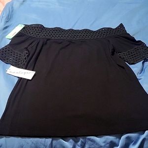 Black off shoulder blouse large